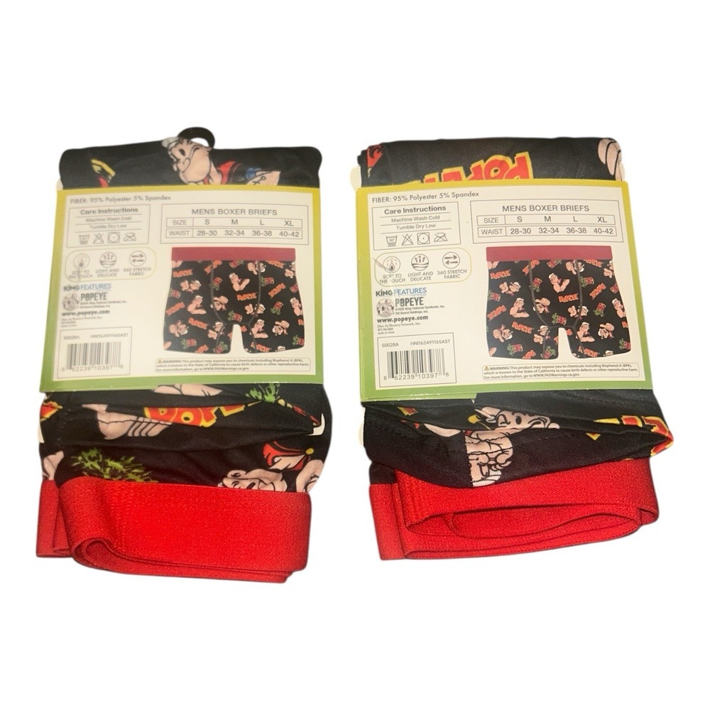 Popeye Boxer Briefs Men's L 36-38 2 Pack Graphic Novelty Underwear - Picture 2 of 2